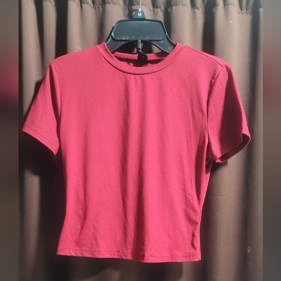SHEIN Berry Red Crop Top - Picture 1 of 5